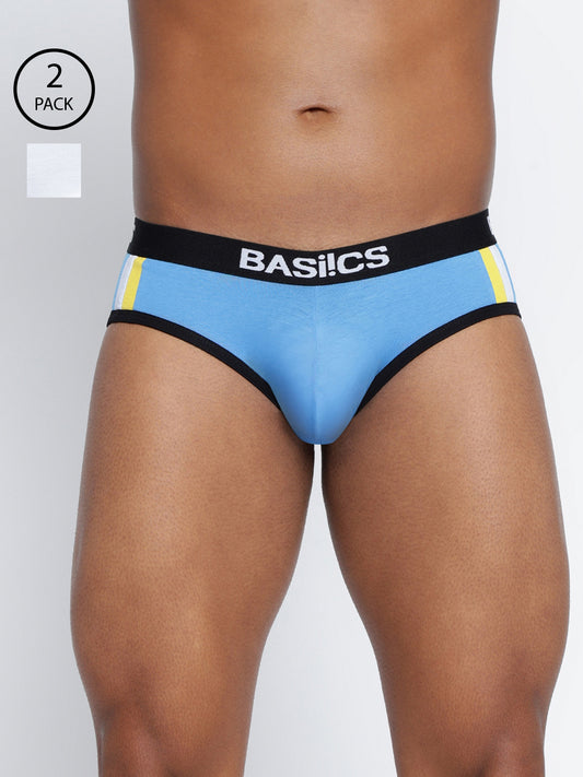 Men's briefs multipack (Pack of 2) by BASIICS by La Intimo, comfortable and stylish innerwear for everyday wear.