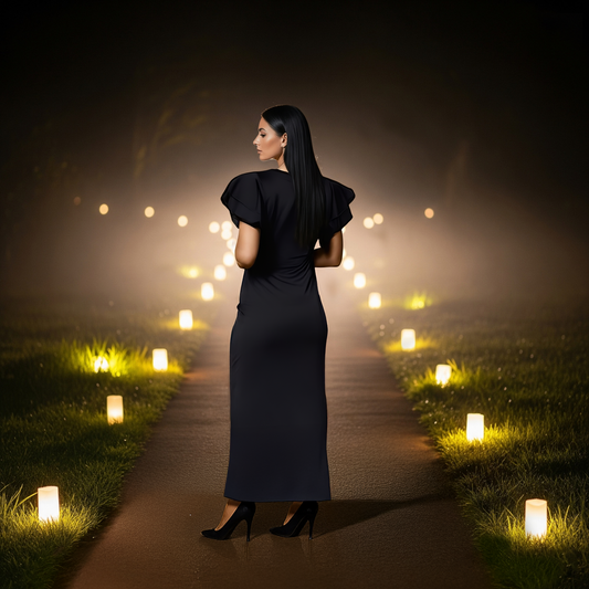 Black Plain Midi Dress - Armani Zurich