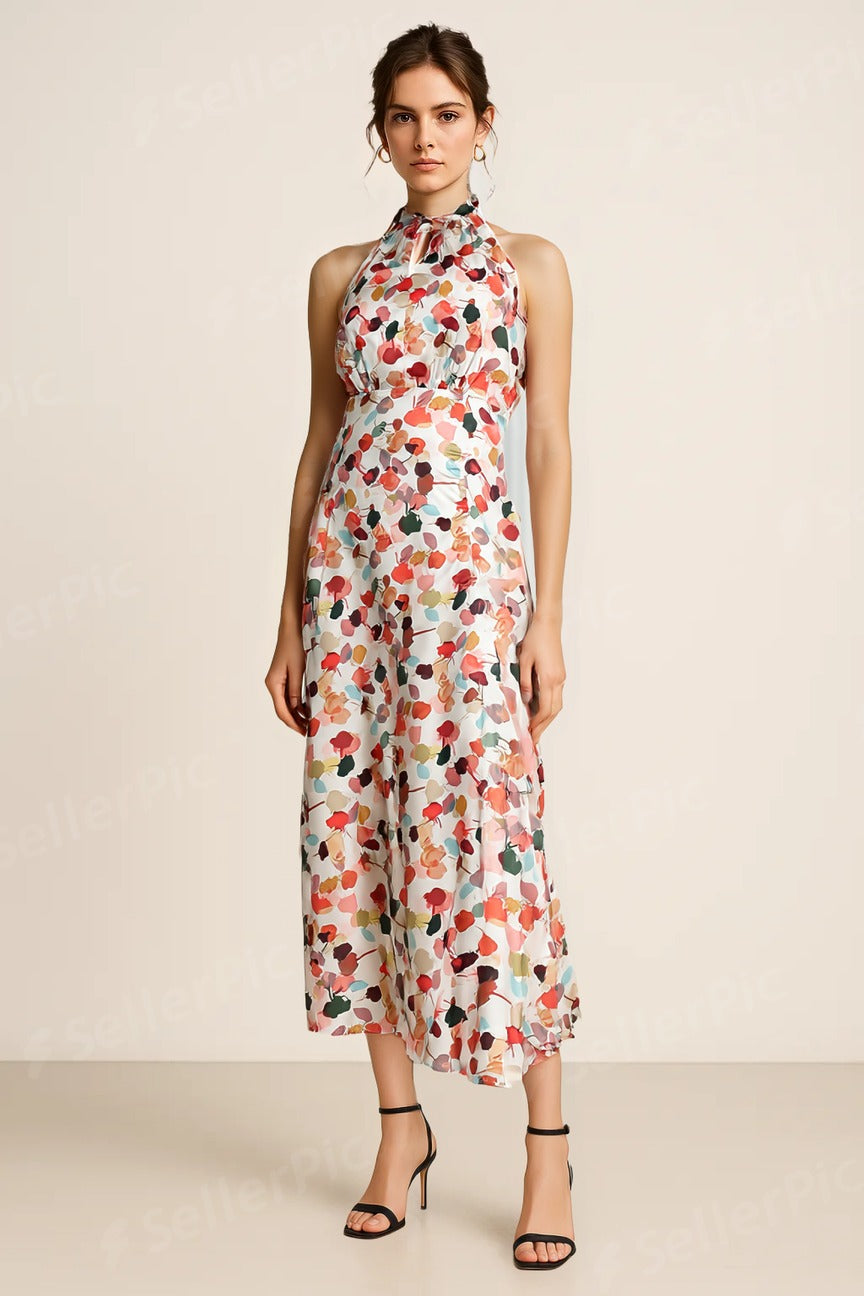 Butter Crepe Flora Fun Maxi Dress - Beige