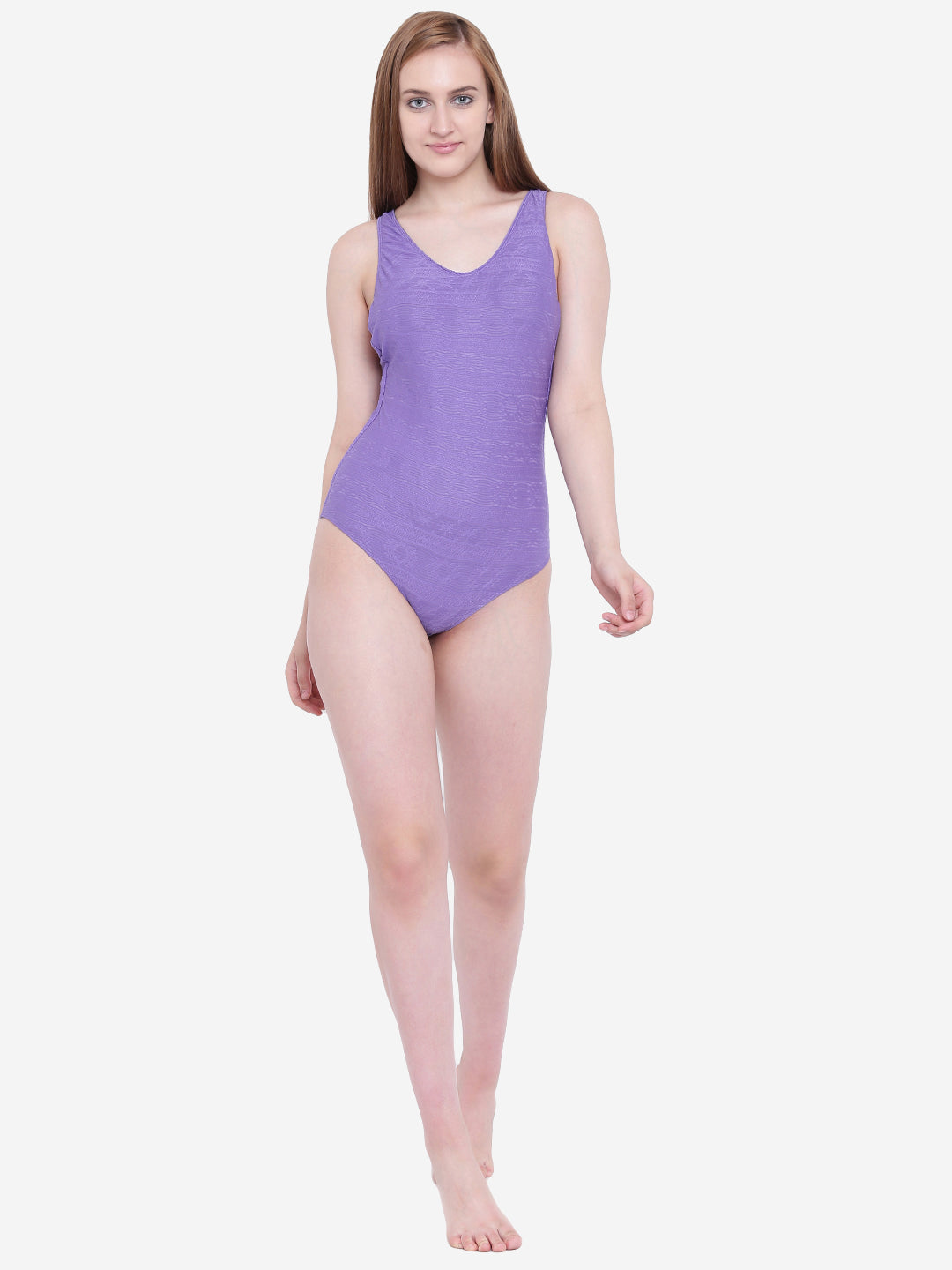 Padded Textured Back Stylish One Piece Swimsuit