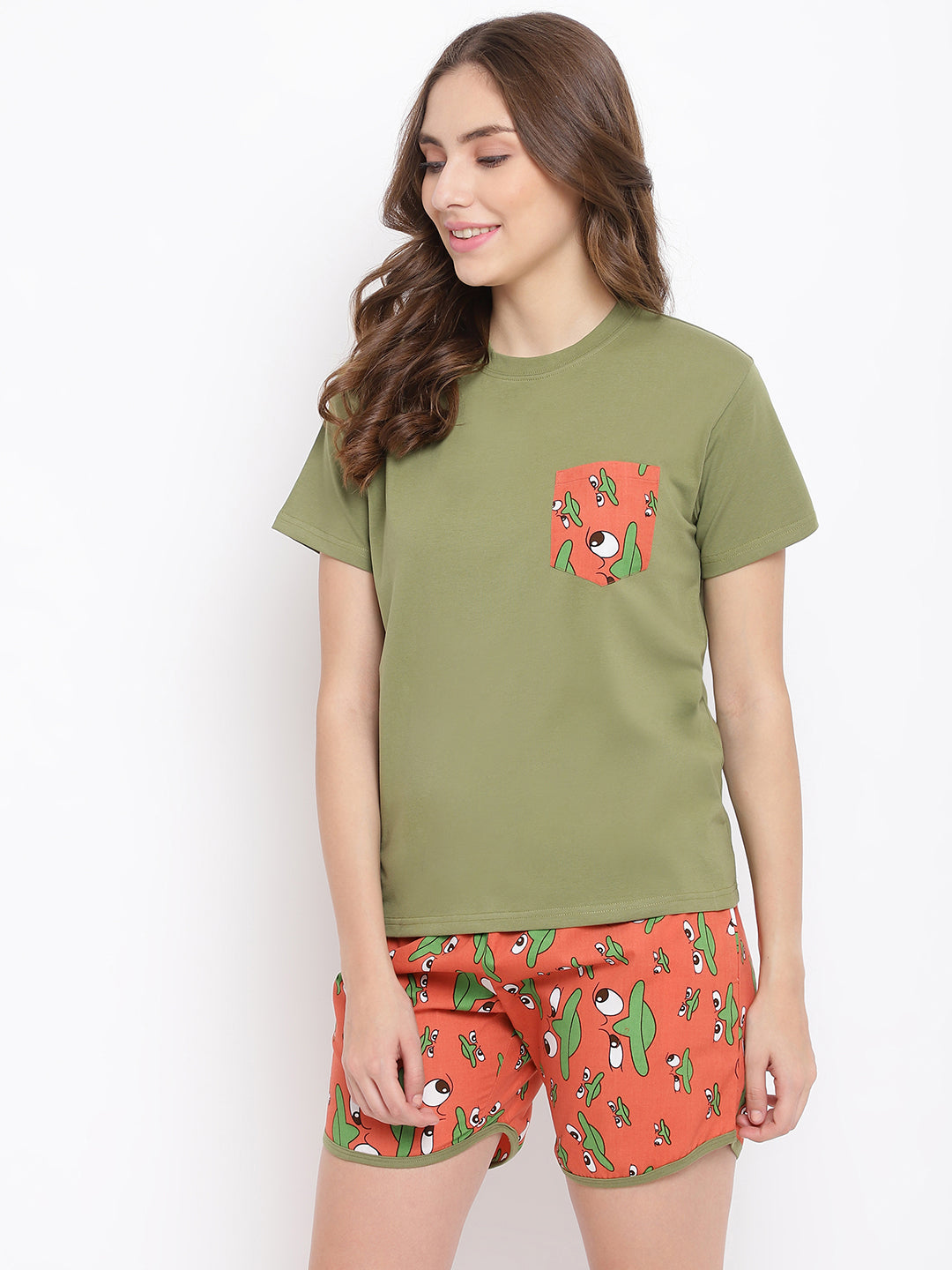 100% Cotton Platypus Print T-Shirt Shorts Nightsuit