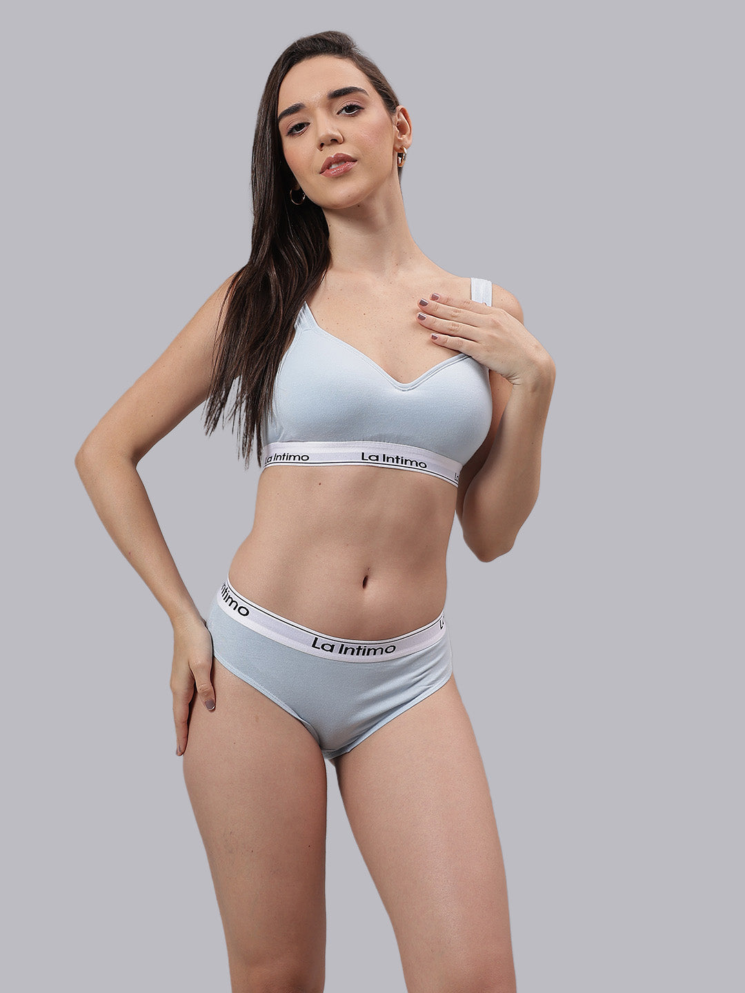 Plush Beauty Brief Padded T-Shirt Bra Lingerie Set