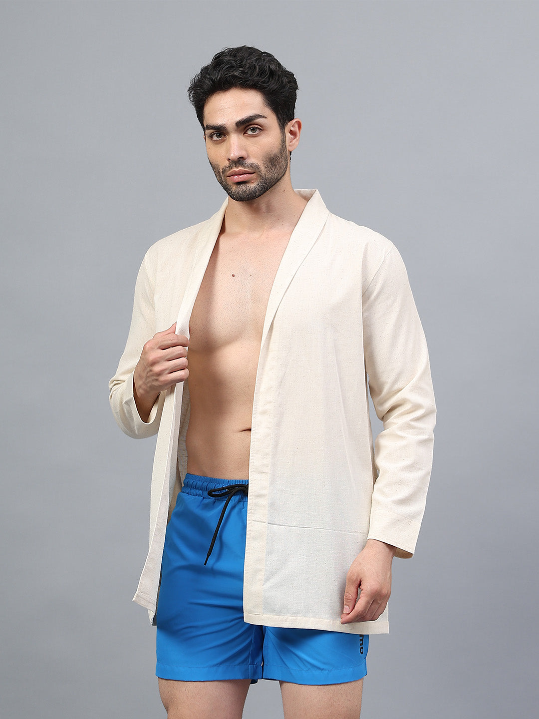 La Intimo men's luxury short swimwear shrug from the Oceanic Solids collection – modern beachwear for men