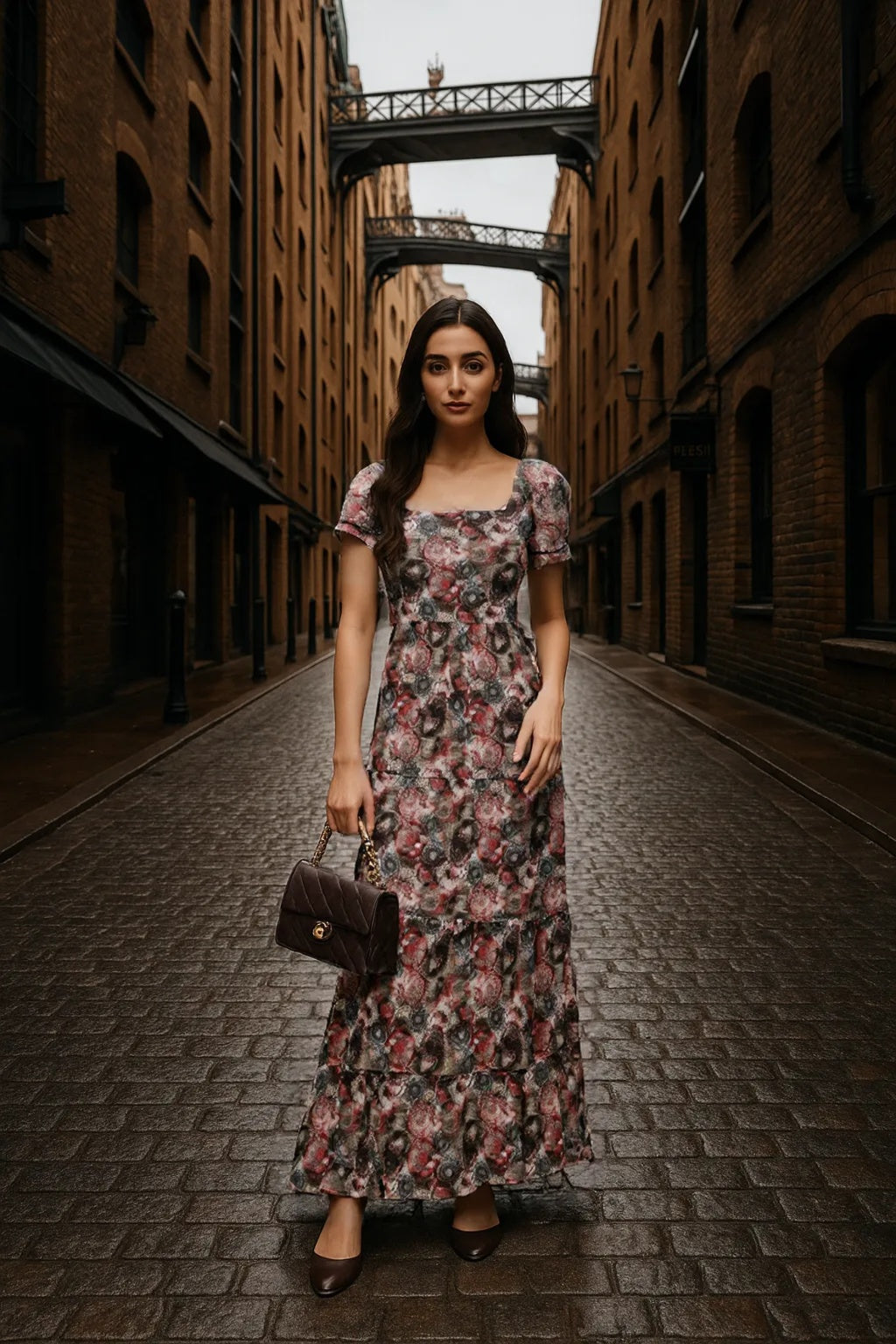 Pure Chiffon Miles Of Style Maxi Dress - Cherry