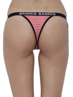 BASIICS Female Coral Caliente Hot Thong Panty