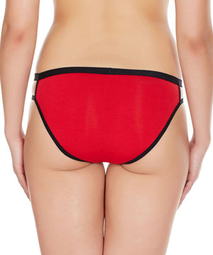 La Intimo Red Women Stylish Cotton Modal Spandex Bikini