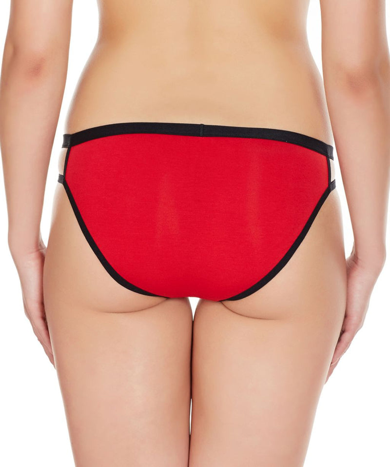 La Intimo Red Women Stylish Cotton Modal Spandex Bikini