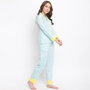 La Intimo Rosy Rabbit Print Pyjama & Shirt Set