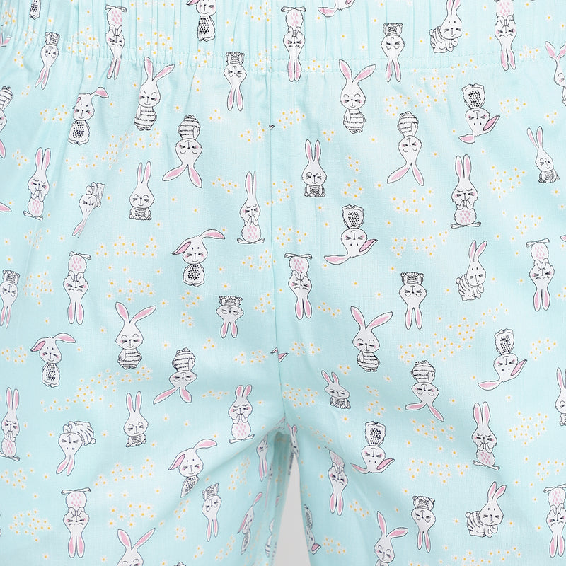 La Intimo Rosy Rabbit Print Pyjama & Shirt Set