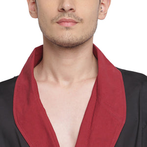 Luxe Plus Men Luxury Robe (Black/Maroon)