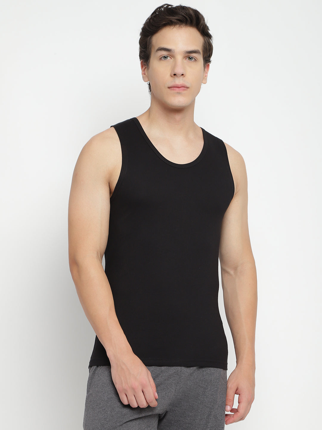 Pack of 2 La Intimo men's tank tops – comfortable, breathable, and stylish innerwear for daily wear and gym use.