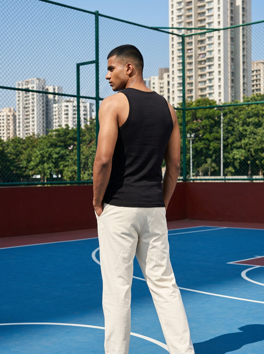 Men's Regular Fit Cotton Vest Banyan