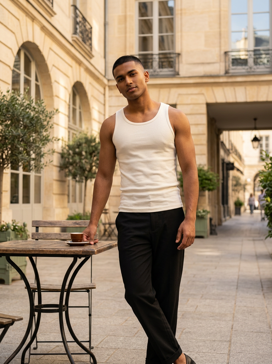 Men's Regular Fit Cotton Vest Banyan