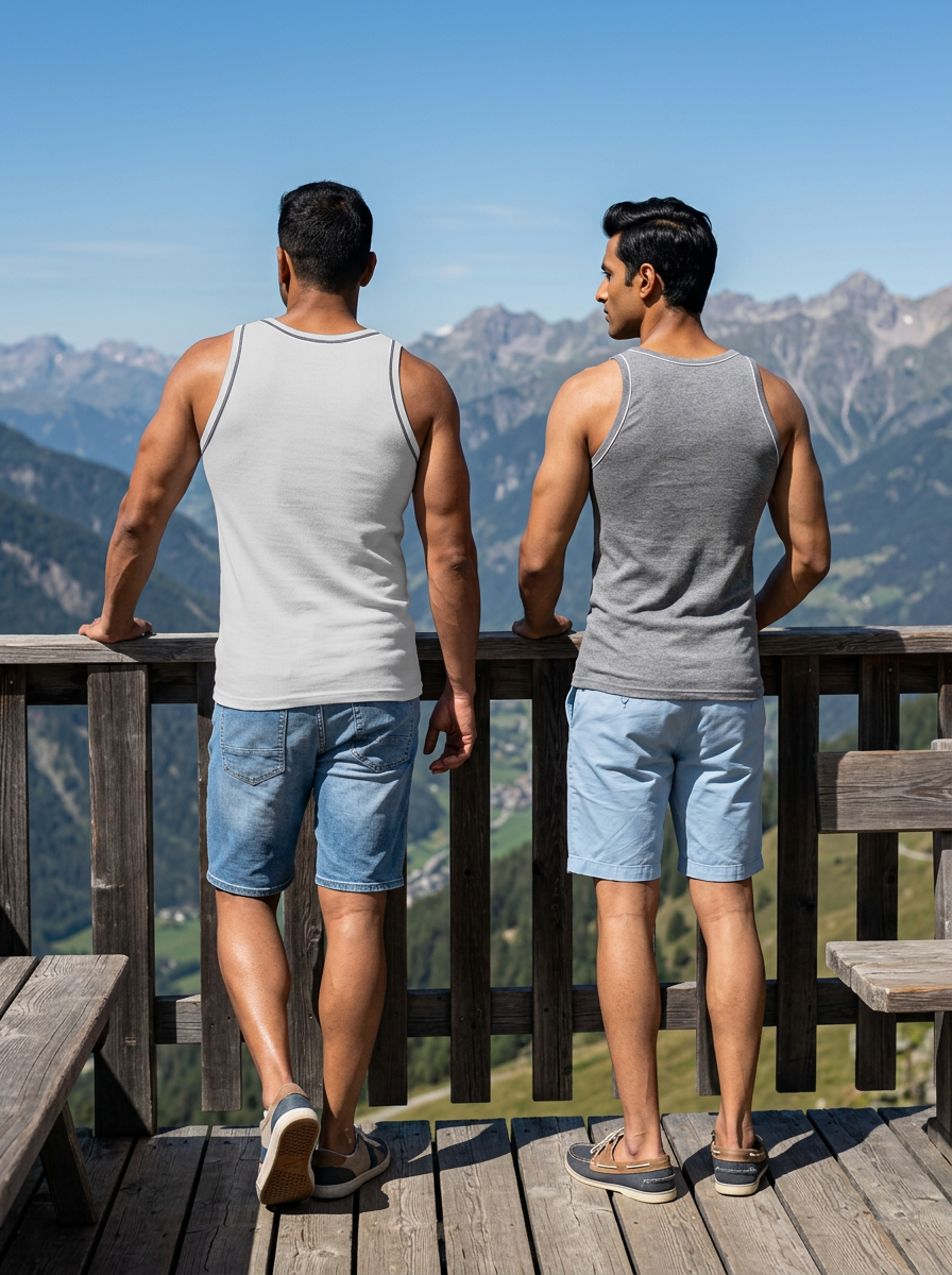 100% Cotton Vest - Gym Fit (Pack of 2)