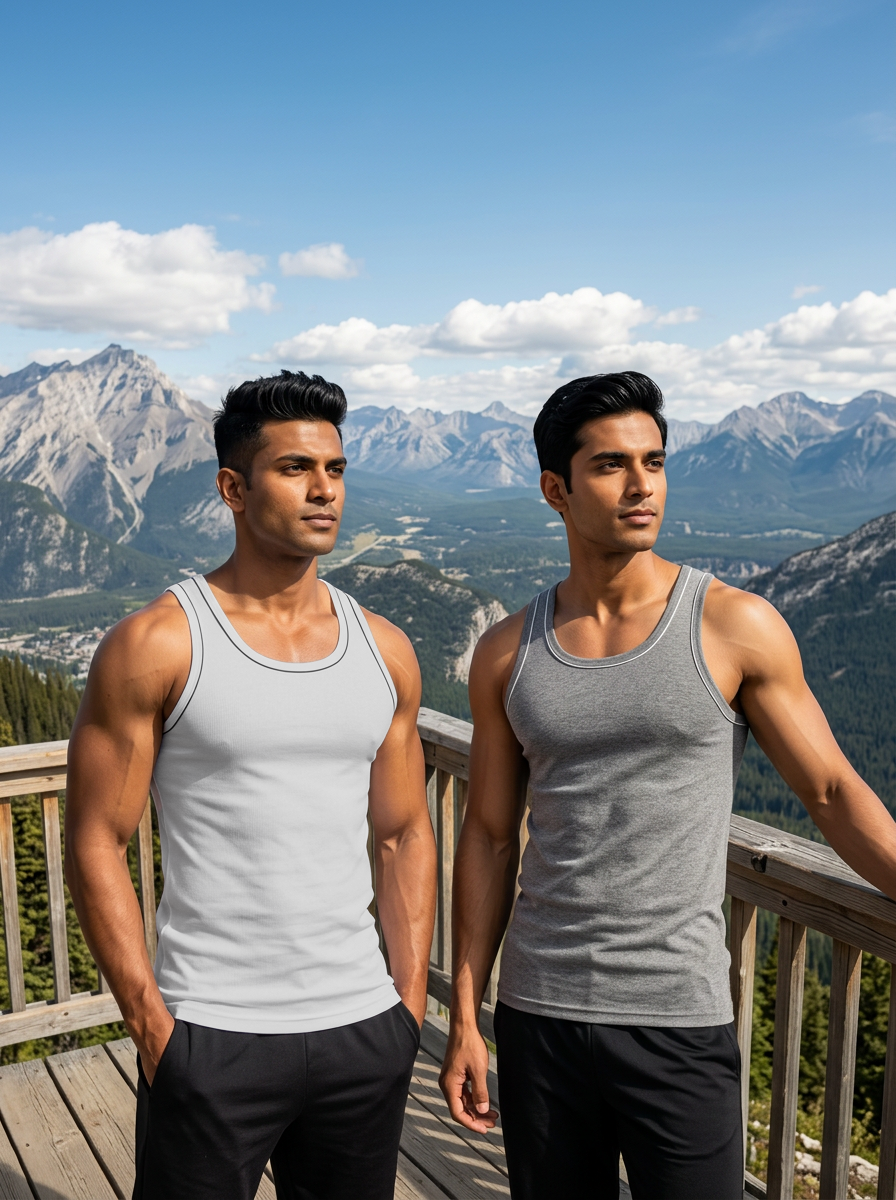 100% Cotton Vest - Gym Fit (Pack of 2)