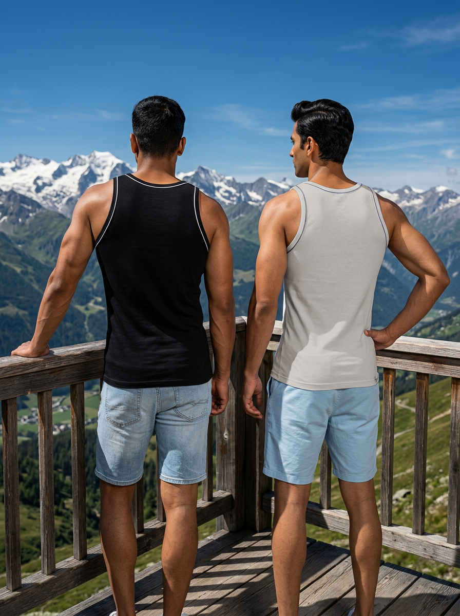 100% Cotton Vest - Gym Fit (Pack of 2)