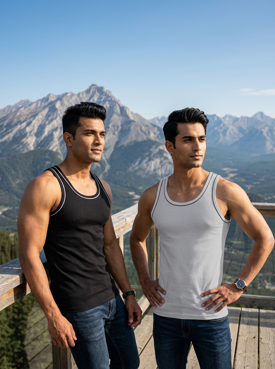 100% Cotton Vest - Gym Fit (Pack of 2)