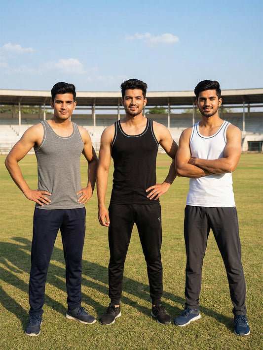 100% Cotton Vest - Gym Fit (Pack of 3)