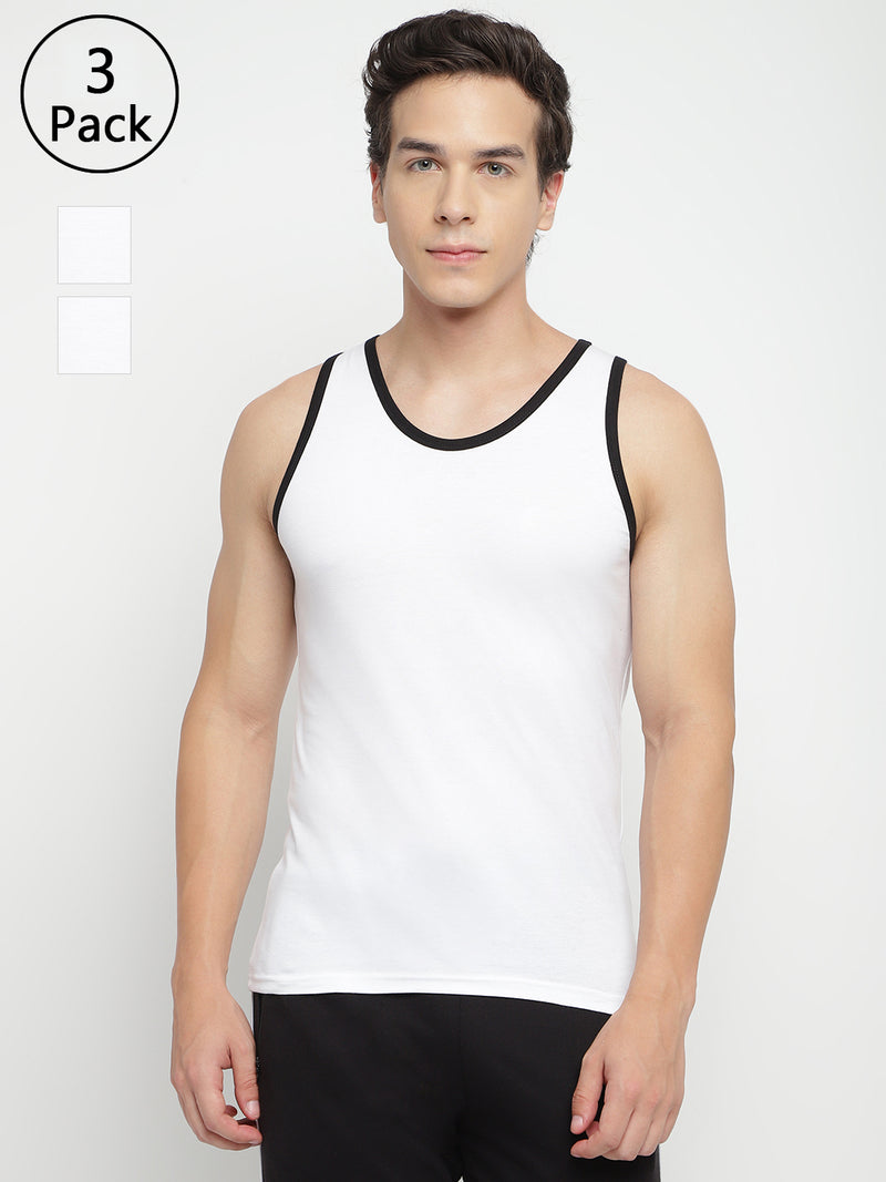 Men's regular vests by La Intimo, Pack of 3, stylish and comfortable innerwear for daily use.