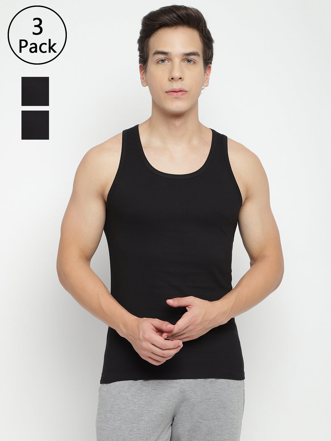 Pack of 3 La Intimo Men's Regular Vests - Premium Quality and Comfortable Innerwear