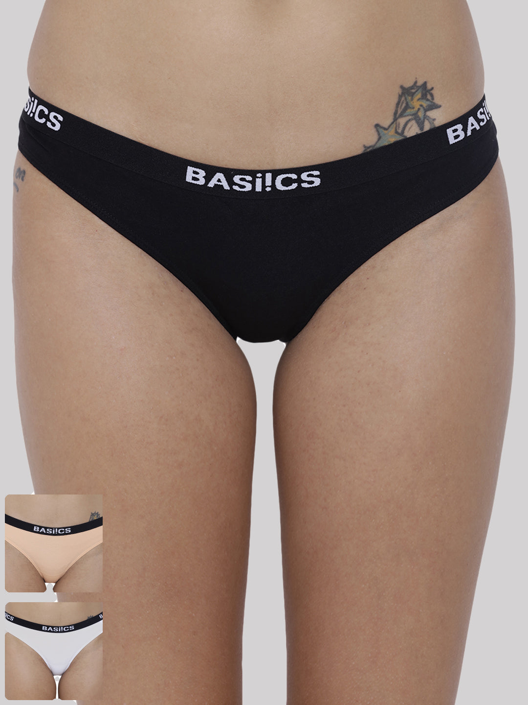 BASIICS by La Intimo women's pack of 3 panties and briefs, offering everyday comfort and style.