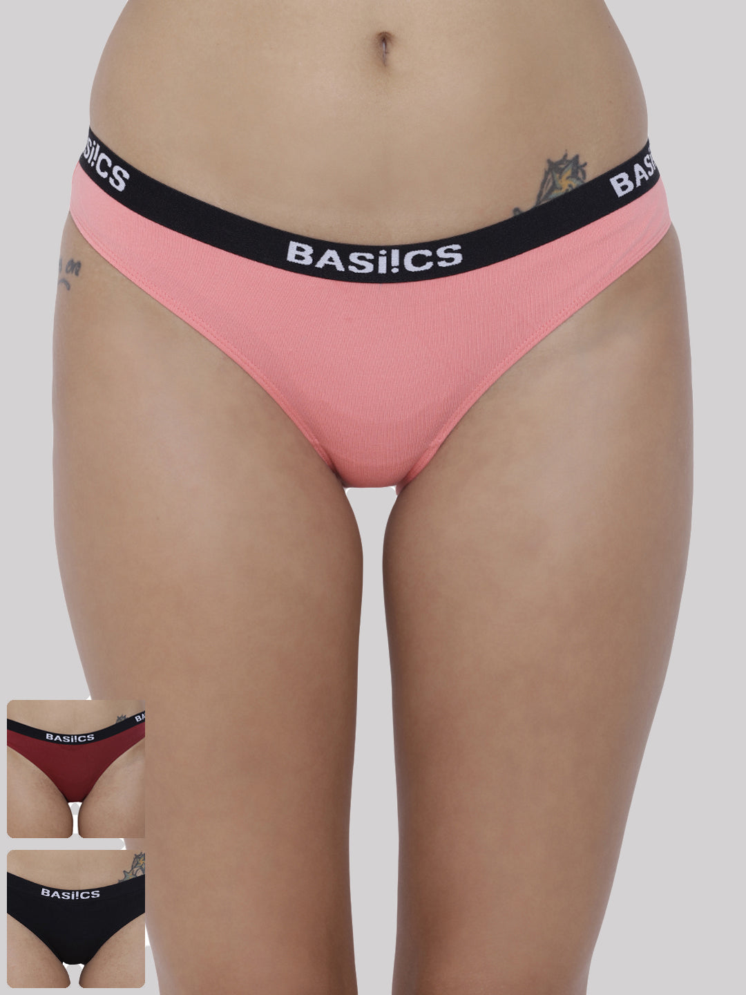 BASIICS by La Intimo women's pack of 3 panties and briefs, offering everyday comfort and style.