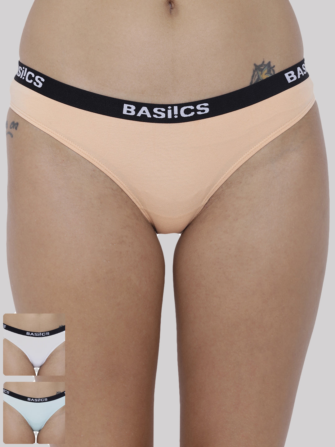 BASIICS by La Intimo women's pack of 3 panties and briefs, offering everyday comfort and style.