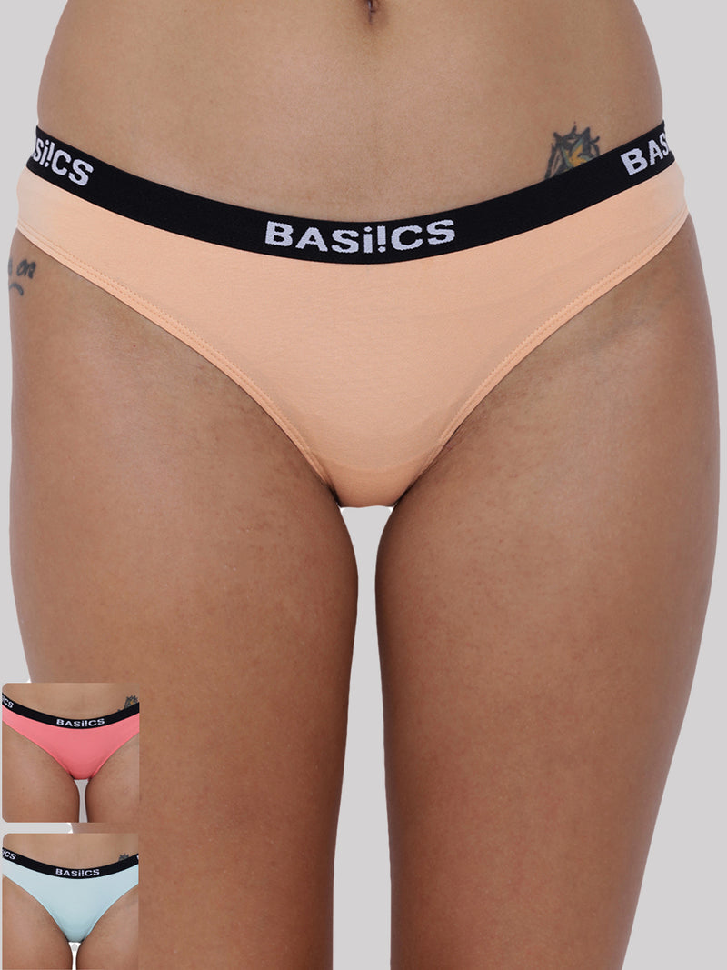 BASIICS by La Intimo women's pack of 3 panties and briefs, offering everyday comfort and style.