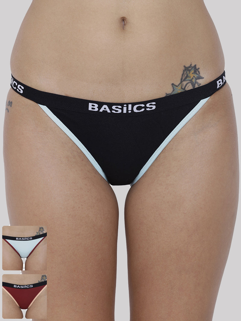 BASIICS by La Intimo women's pack of 3 panties and briefs for comfortable and stylish everyday use.