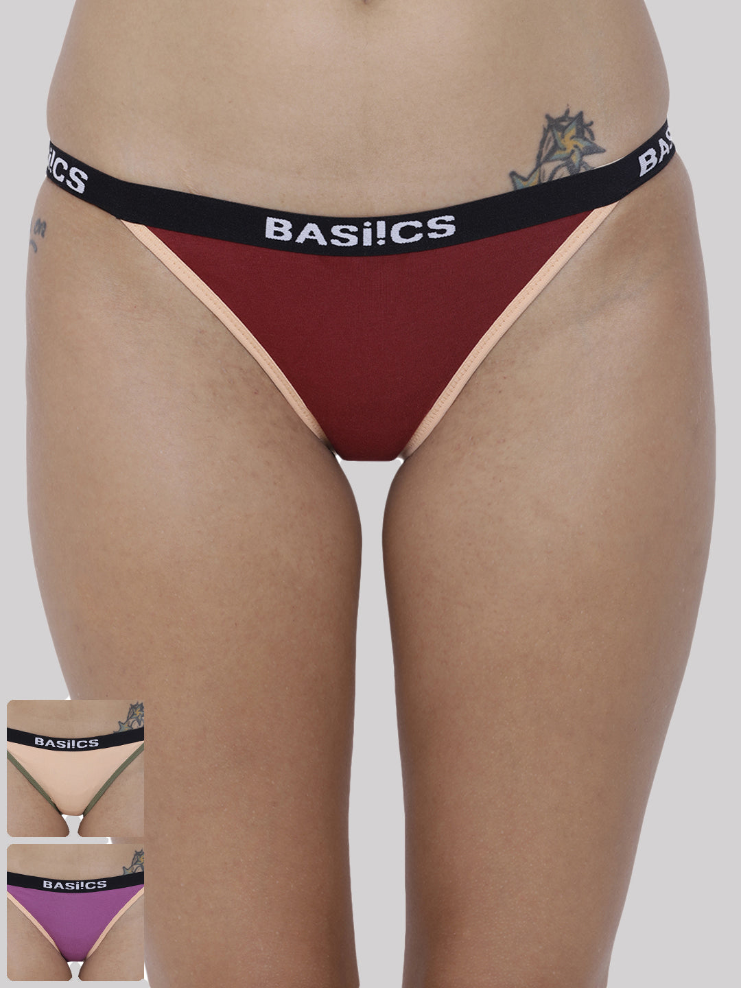 BASIICS by La Intimo women's pack of 3 panties and briefs for comfortable and stylish everyday use.