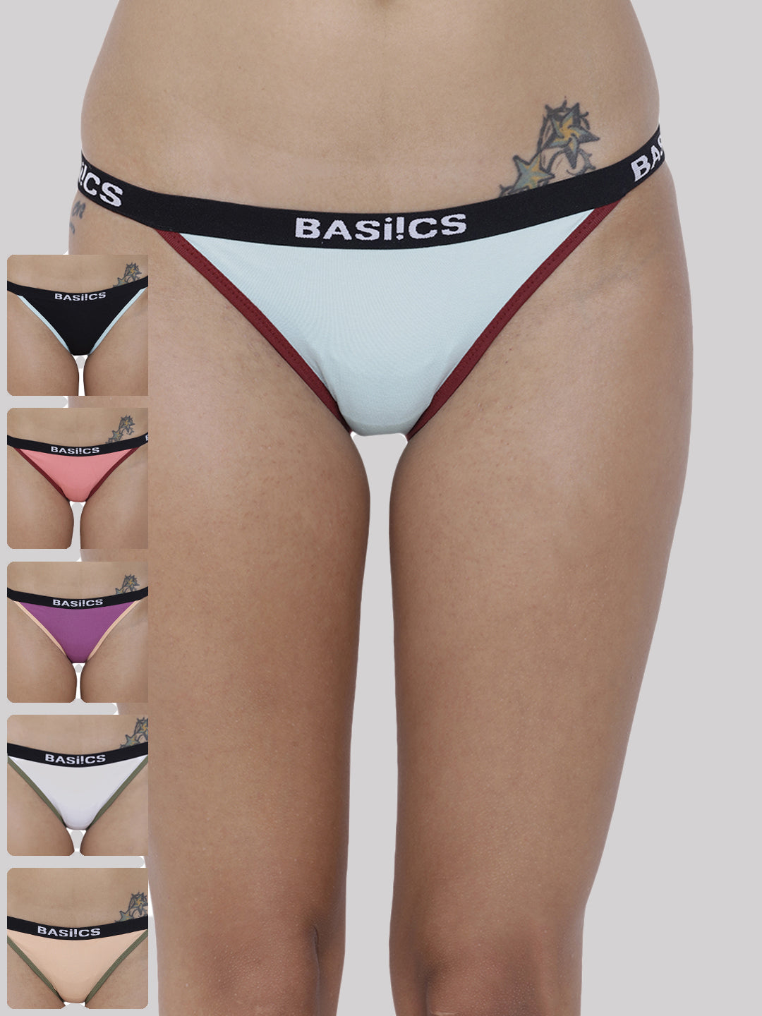 BASIICS by La Intimo women's pack of 6 panties and briefs offering all-day comfort and stylish everyday wear.