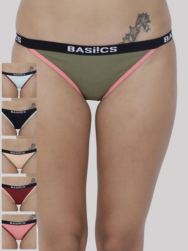 BASIICS by La Intimo women's pack of 6 panties and briefs offering all-day comfort and stylish everyday wear.