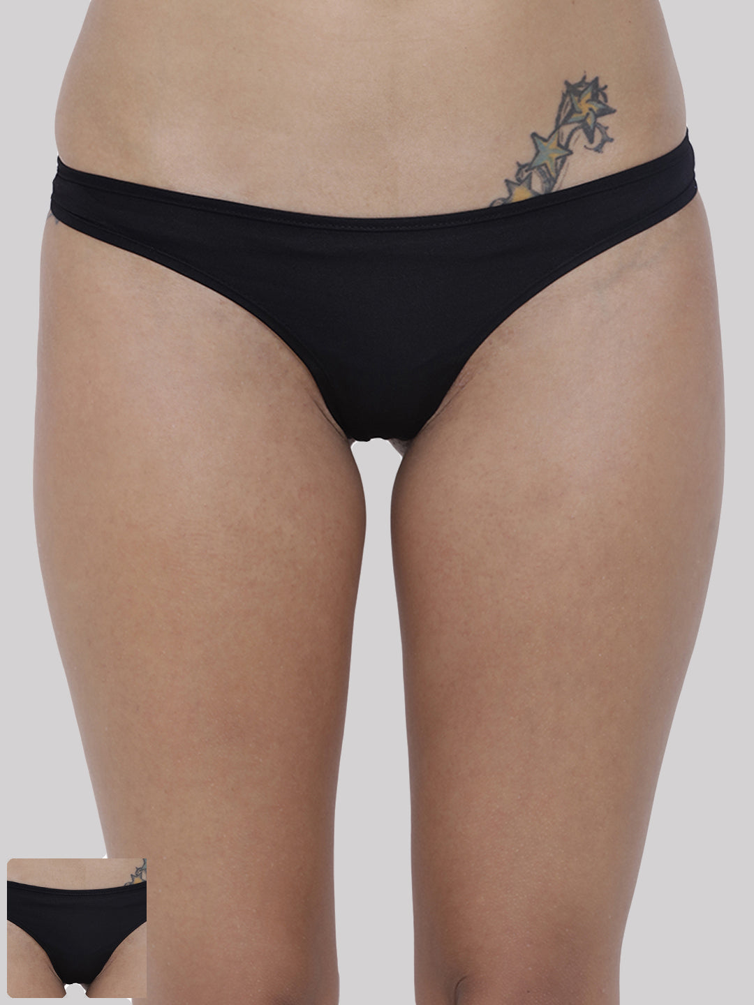 BASIICS by La Intimo women's pack of 2 semi-seamless thong panties offering a smooth fit and comfortable everyday wear.