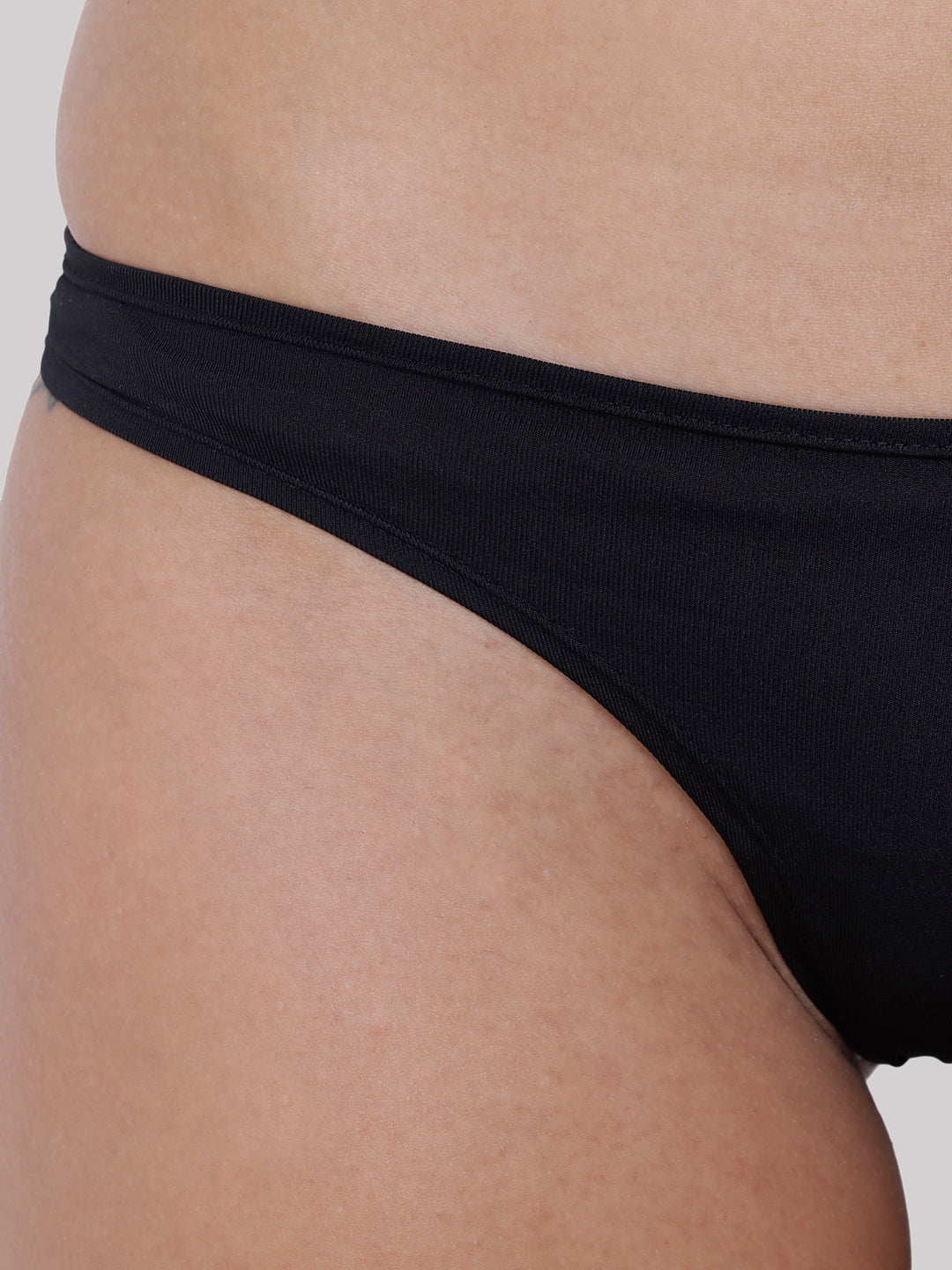 BASIICS by La Intimo women's pack of 2 semi-seamless thong panties offering a smooth fit and comfortable everyday wear.