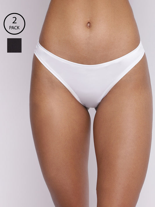 BASIICS by La Intimo women's pack of 2 semi-seamless thong panties offering a smooth fit and comfortable everyday wear.