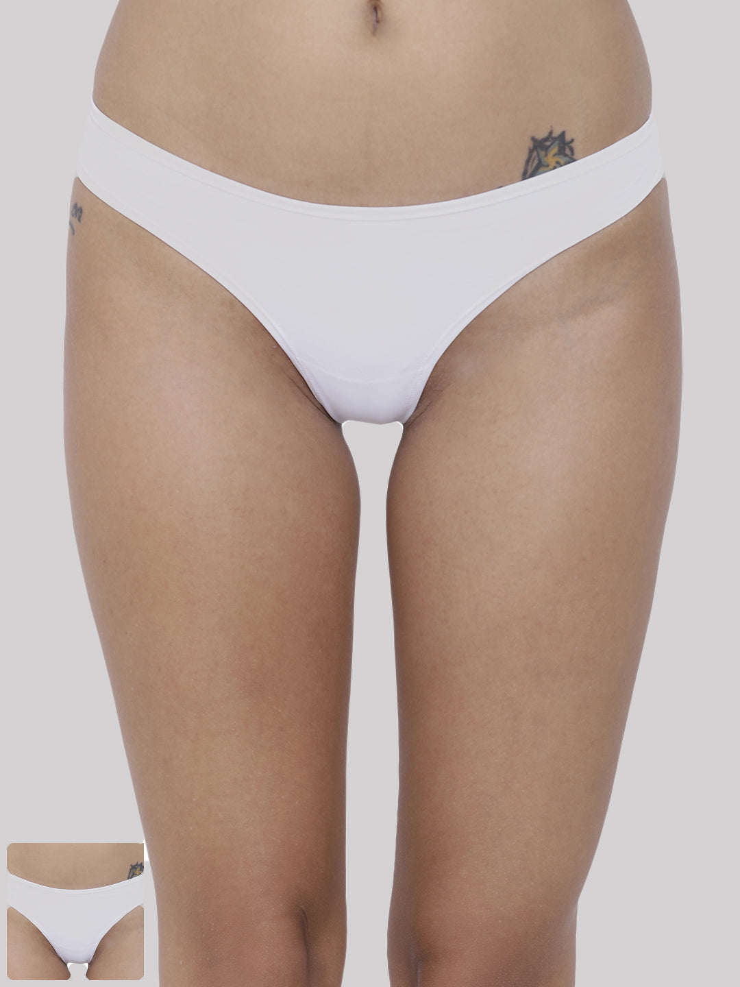 BASIICS by La Intimo women's pack of 2 semi-seamless thong panties offering a smooth fit and comfortable everyday wear.