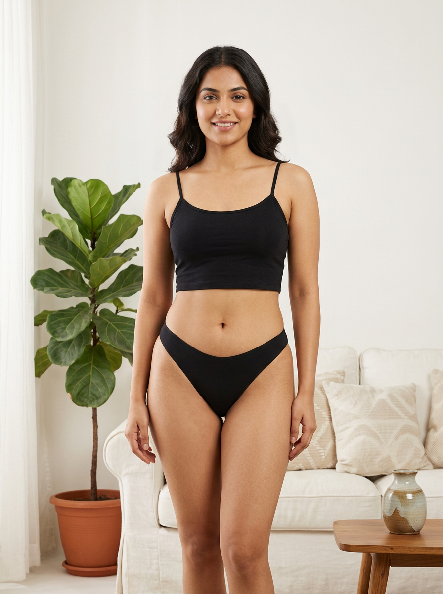 Cotton Thong Panty BASIICS - Naughty