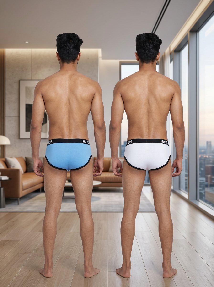 Cotton Brief - Straight Panel BASIICS (Pack of 2)