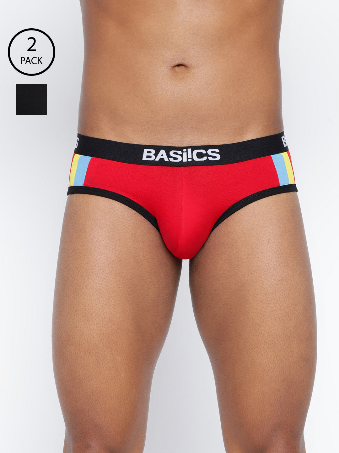 Men's briefs multipack (Pack of 2) by BASIICS by La Intimo, comfortable and stylish innerwear for everyday wear.