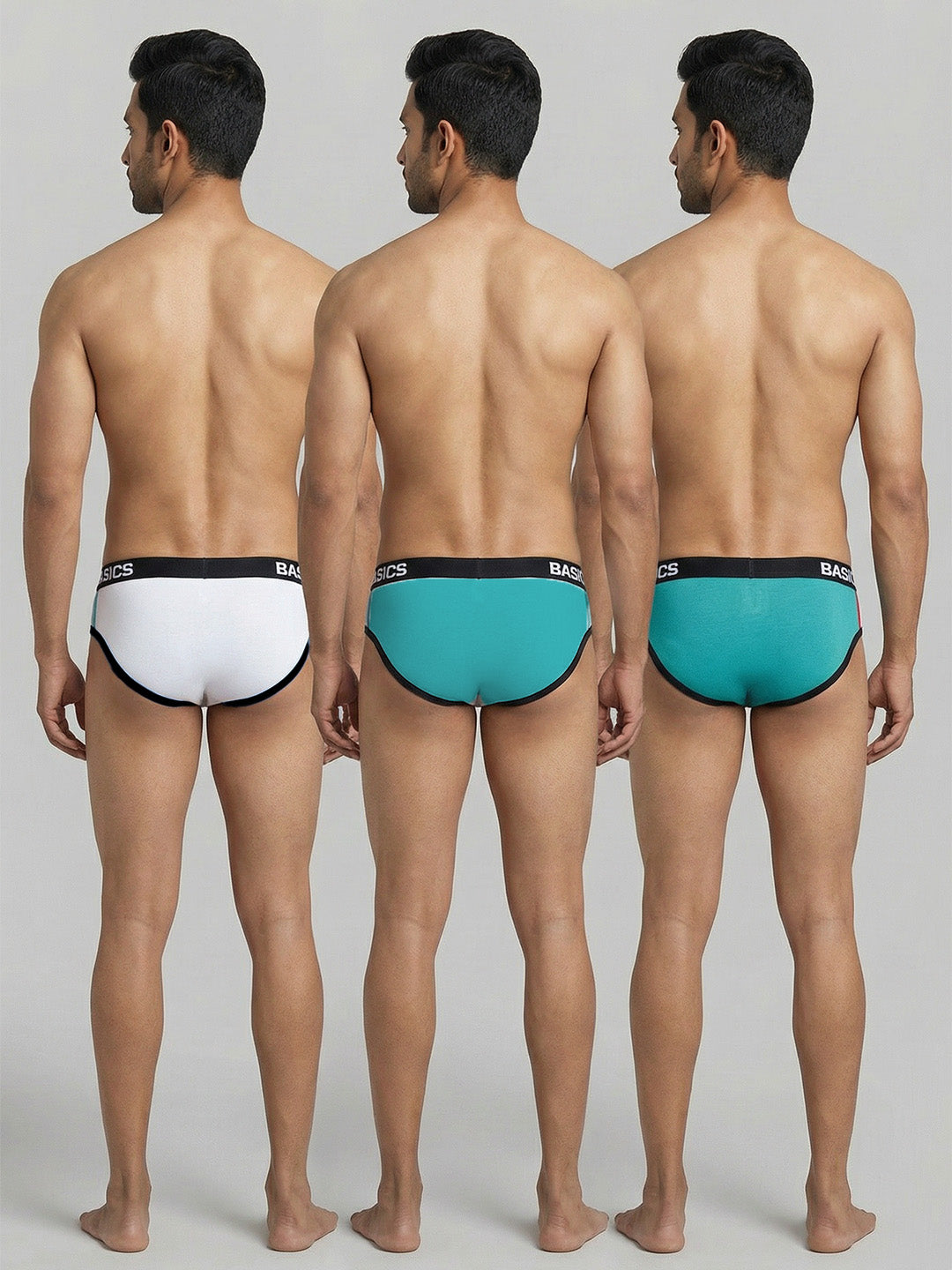 Cotton Brief - Straight Panel BASIICS (Pack of 3)