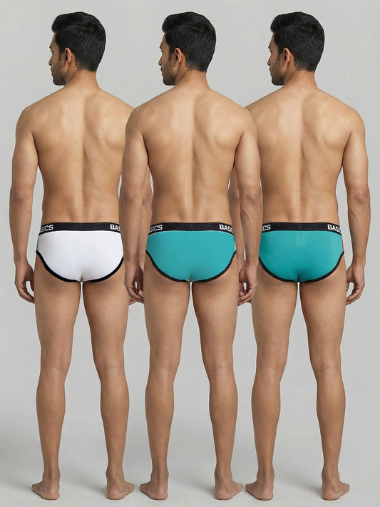 Cotton Brief - Straight Panel BASIICS (Pack of 3)