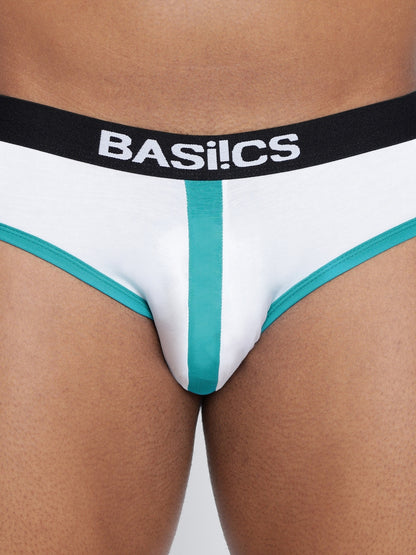 Pack of 3 men's standard core briefs from BASIICS by La Intimo, designed for comfort and support in everyday wear.