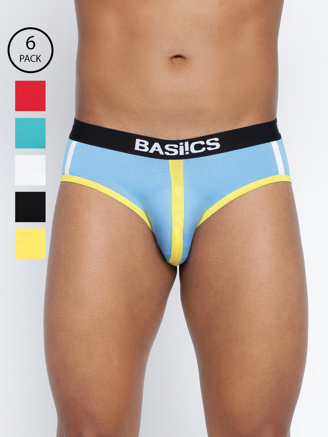 Pack of 6 men's standard core briefs from BASIICS by La Intimo, offering comfort, support, and durability for everyday wear.