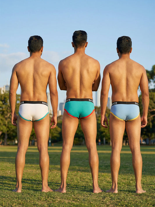 Cotton Brief - Retro Style BASIICS (Pack of 3)
