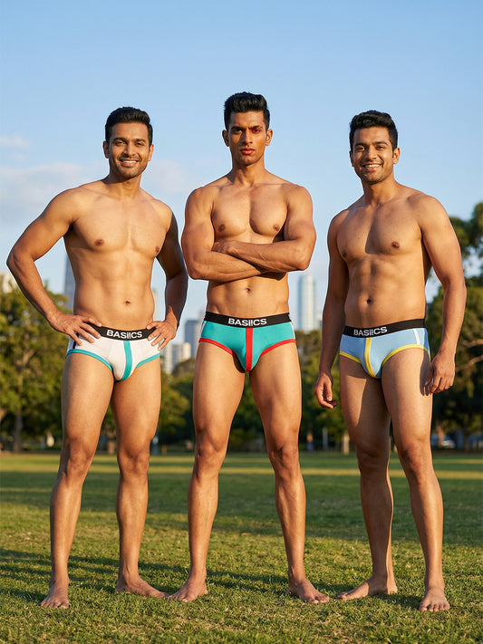 Cotton Brief - Retro Style BASIICS (Pack of 3)
