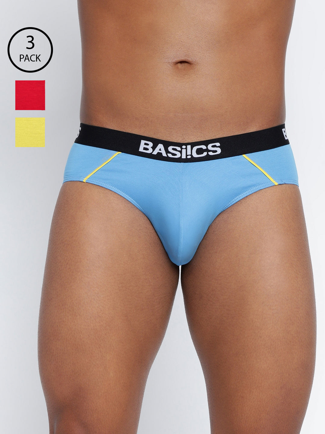 Pack of 3 men's standard core briefs from BASIICS by La Intimo, providing comfort and support for everyday wear.