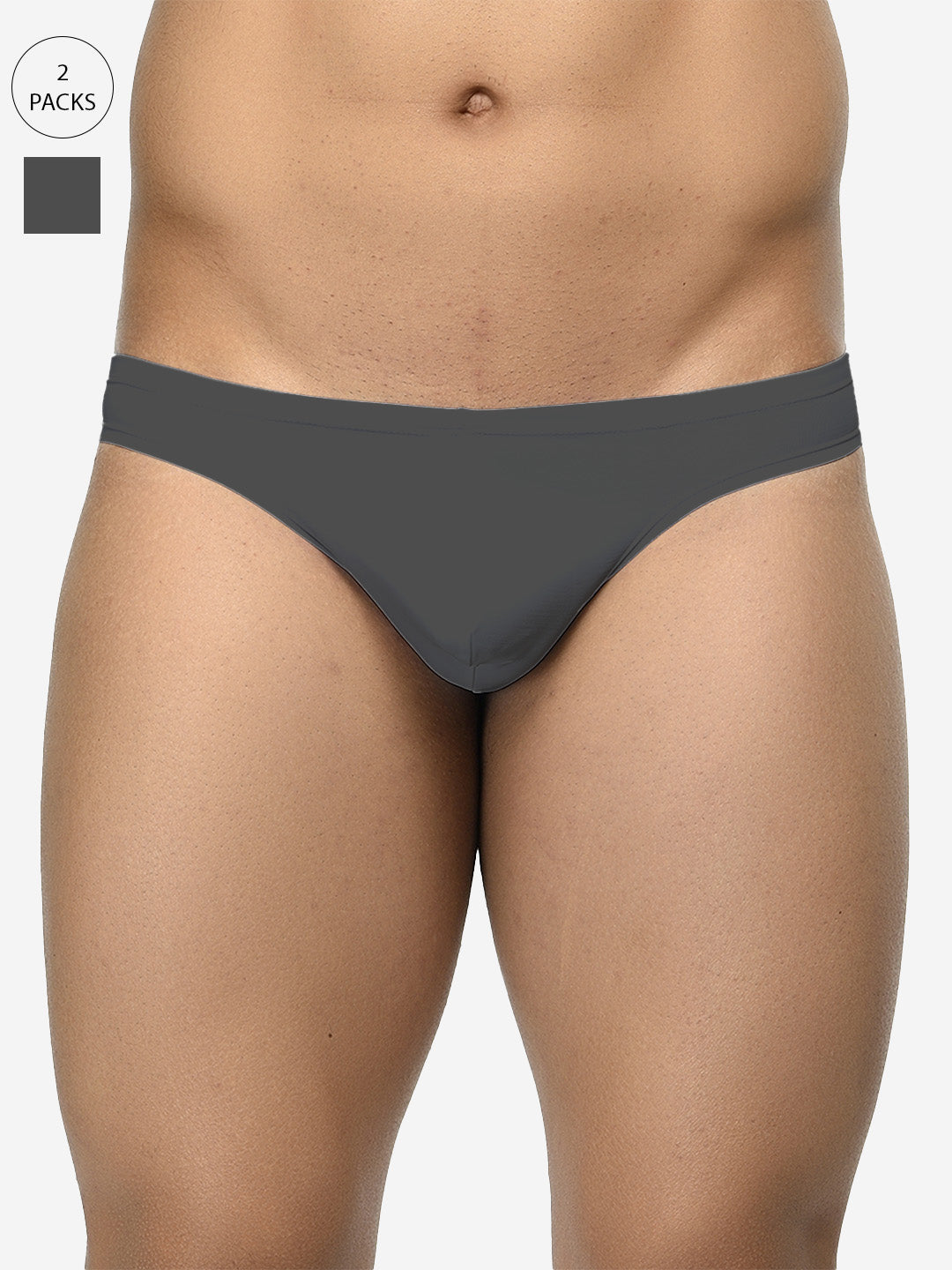 Pack of 2 men's semi-seamless thongs from BASIICS by La Intimo, offering a sleek fit and comfort for everyday wear.