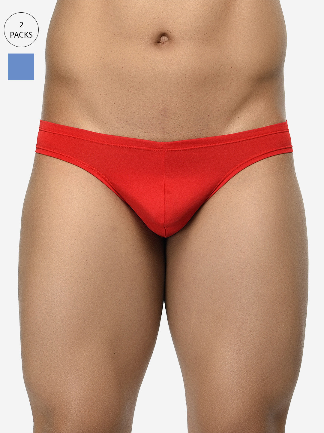 Pack of 2 men's semi-seamless thongs from BASIICS by La Intimo, offering a sleek fit and comfort for everyday wear.