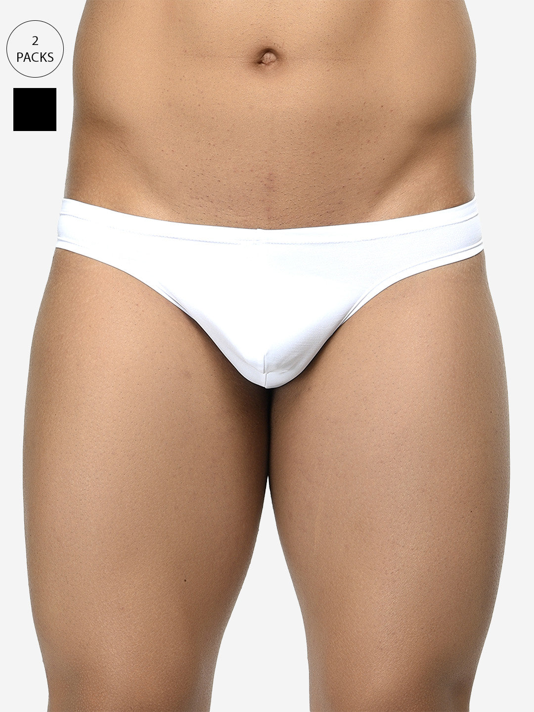 Pack of 2 men's semi-seamless thongs from BASIICS by La Intimo, offering a sleek fit and comfort for everyday wear.