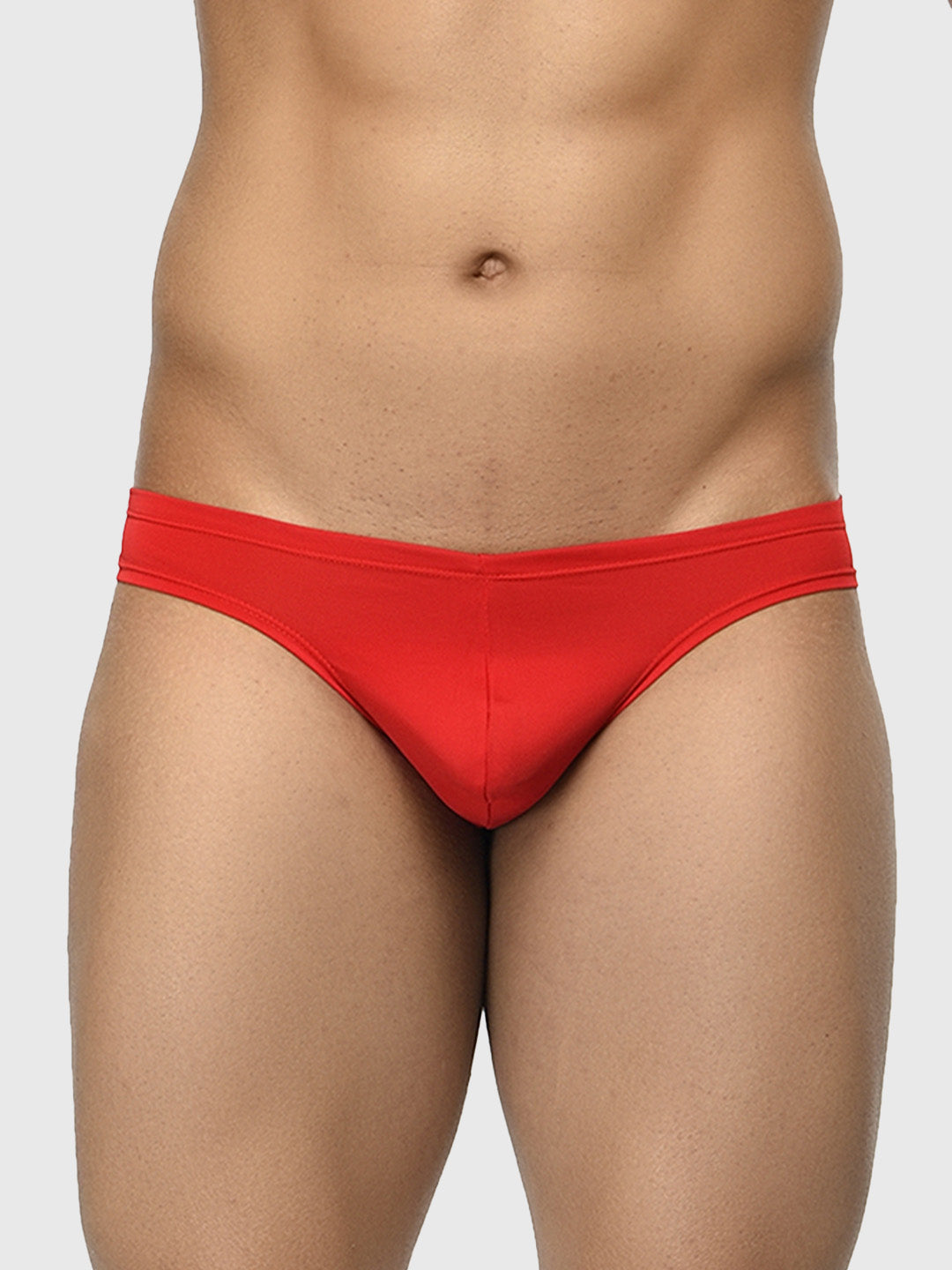 Men's Low Waist Semi Seamless Thong - Flash (Pack of 2) - Red, Yellow